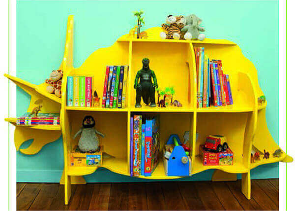 Child toy dinosaur shelf