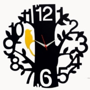 DIY Tree Bird Wall Clock Free Vector Design