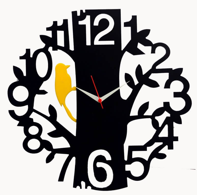 DIY Tree Bird Wall Clock Free Vector Design