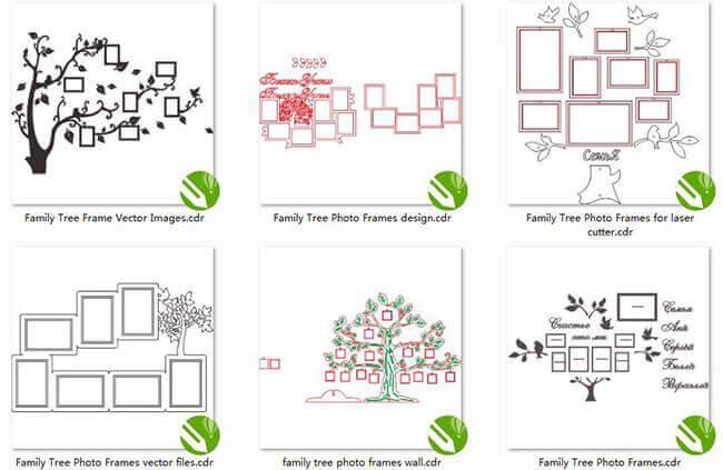 Family Tree Photo Frames Vector